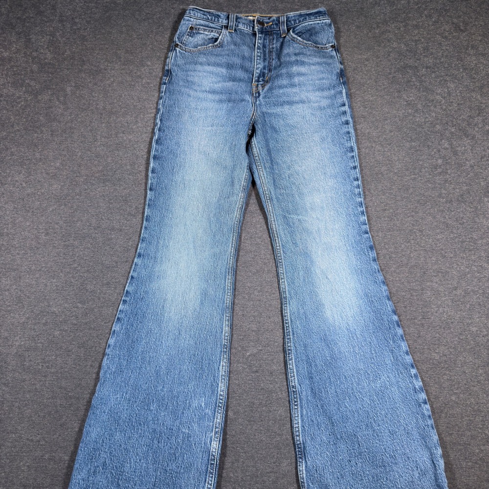 Levi's Premium 70s High Flare Jeans Men 25 Blue Distressed Denim High Rise